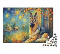 German Shepherd Jigsaw Puzzle The Loyal Servant's Dog 1000 Pieces for Adults Brain Training Stress Relief Home Decor Gift 52x38cm/1000pcs
