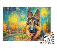 German Shepherd Jigsaw Puzzle The Loyal Servant's Dog 1000 Pieces for Couples Logic Skill Party Puzzle Gift for Collectors 38x26cm/1000pcs