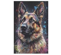 German Shepherd Jigsaw Puzzles for Adults 1000 Pieces - Kids Wooden Jigsaw Puzzle - Recycled Board Picture Puzzle - Precision Cut 1000 Piece Jigsaw Puzzle (78×53cm)