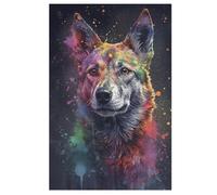 German Shepherd Jigsaw Puzzles for Adults 1000 Pieces Puzzle Art Collection Brain Teaser Adults And Children Premium Quality Wooden Puzzle (78×53cm)