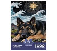 German Shepherd Jigsaw Puzzles for Adults Challenging Puzzles The Impossible Challenge 1000 Piece Difficult Hard Jigsaw Puzzles for Man And Woman with Letters on Back 38x26cm/1000pcs