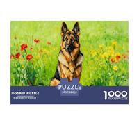 German Shepherd Jigsaw Puzzles for Adults Interesting Puzzle Game 1000 Jigsaws Brain Challenge for Adults Gifts 38x26cm/1000pcs
