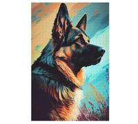 German Shepherd Jigsaw Puzzles for Adults & Kids 1000 Piece Wooden Jigsaw Puzzle Family Games Birthday Gifts for Challenging Game Precise Interlocking Educational Game Challenge Toy (78×53cm)