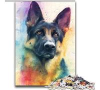 German Shepherd Jigsaw Puzzles for Teenagers, Toys Educational Games Stress Relieving Wishlist with Santa Claus (70x100cm)