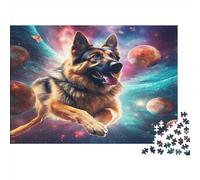 German Shepherd Jigsaw Puzzles Puzzles for Adults Kids. 1000 Piece Cosmic Planets Impossible Challenge Toy Educational Games Home Decoration for Educational Games Gifts 1000pcs (75x50cm)