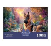 German Shepherd Jigsaw Puzzles Puzzles for Adults Kids. 1000 Piece Mountain Stream Whimsical Challenge Toy Home Decoration for Adults& Kids Age 14 Years Up 52x38cm/1000pcs