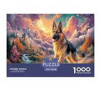 German Shepherd Jigsaw Puzzles Puzzles for Adults Kids. 1000 Pieces Colorful Mountain Valley Great Gifts Challenge Toy Home Decoration for Adults& Kids Age 14 Years Up 52x38cm/1000pc