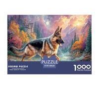 German Shepherd Jigsaw Puzzles Puzzles for Adults Kids. 1000 Pieces Colorful Mountain Valley Great Gifts Challenge Toy Home Decoration for Adults& Kids Age 14 Years Up 38x26cm/1000pc