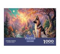 German Shepherd Jigsaw Puzzles Puzzles for Adults Kids. 1000 Pieces Mountain Stream Great Gifts Challenge Toy Home Decoration for Adults& Kids Age 14 Years Up 52x38cm/1000pcs
