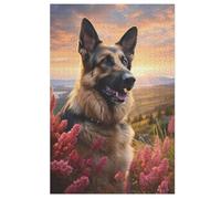 German Shepherd Jigsaw Wooden Puzzles for Adults 1000 Piece Jigsaw Puzzle Challenging Game Toys Birthday Gift for Adults Kids Boys Girls (78×53cm)