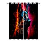 German Shepherd Kitchen Curtains for Windows - Animal Dog Lover Blackout Eyelet Curtain 54 Drop, Short Curtains for Bedroom, W46 X D54, 2 Panels Drapes Home Decor A#-42