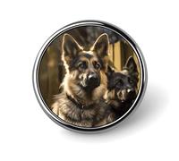German Shepherd Lapel Pin Exquisite Fashion Brooches Personalized Button Badge Novelty Unique Cute Button Pins Round Badge Pin Metal Brooch Pins for Backpack Bags Jacket