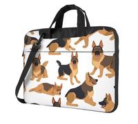 German Shepherd Laptop Bag 13-15.6Inch, 360° Protective Laptop Sleeve Case Shockproof Messenger Shoulder Bag Waterproof Computer Case Carrying Cover Briefcases for Men Women