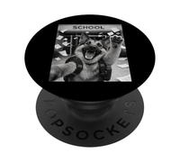 German Shepherd Last Day Of School Summer Funny Meme Selfie PopSockets Adhesive PopGrip