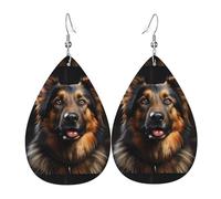 German Shepherd Leather Earring. Stylish teardrop shape, perfect for women, and a great decorative choice for parties and holidays.
