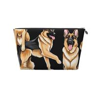 German Shepherd Leather Travel Wash Bag, A Fashionable and Practical Makeup Organizer