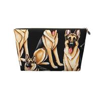 German Shepherd Leather Travel Wash Bag, A Fashionable and Practical Makeup Organizer