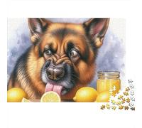German Shepherd Lemon 1000 Pieces Puzzles Beautiful View Lemon Shepherd Decoration Puzzle Decompression Jigsaw for Men And Women Challenging Puzzles Jigsaw Puzzles for Adults 52x38cm/1000pcs
