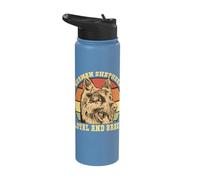 German Shepherd Loyal and Brave Retro Style Stainless Steel Insulated Water Bottle