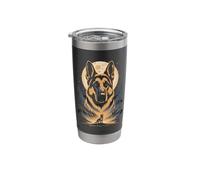 German Shepherd Lunar Forest Night Guardian Stainless Steel Insulated Tumbler
