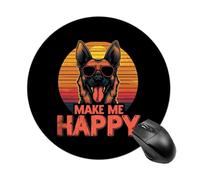 German Shepherd Make Me Happy Round Mouse Pad for Office Home