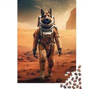 German Shepherd Mars 1000-Piece Puzzle for Adults, 52x38cm/1000pcs; Easy to Continue on Another Evening; White Card Pieces for Easy Sorting