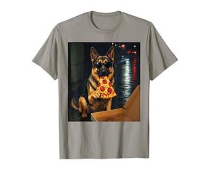 German Shepherd Meme German Shepherd Eating Pizza On Street T-Shirt