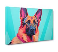 German Shepherd Minimalism Canvas Print for Living Room Bedroom Home Office Décor, Wall Art Picture Ready to Hang, 30x20 Inch (76x50 cm)