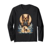 German Shepherd Moonlight Mountain Guardian Long Sleeve T-Shirt