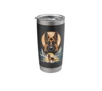 German Shepherd Moonlight Mountain Guardian Stainless Steel Insulated Tumbler