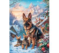 German Shepherd Mother And Puppy 1000 Piece Pack Classic Jigsaw Puzzle Animal Pets Couple Puzzle Partners Ultra Difficult Wall Decor Easter New Year Creativity & Gift Giving 1000 PCS