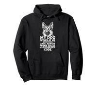 German Shepherd My Dog Winks Secret Code Pullover Hoodie