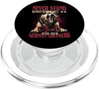 German Shepherd - Never Stand Between A Girl And Her Dog PopSockets PopGrip for MagSafe