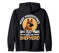 German Shepherd Never Underestimate An Old Man With His Dog Zip Hoodie