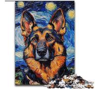 German Shepherd Night Sky Adult Jigsaws 1000 Pieces Difficult, Educational Stress Relief Toy for Is Ideal As A Gift for The Whole Family (50x75cm)