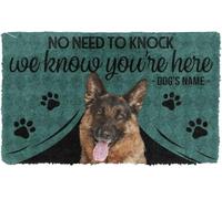 German Shepherd No Need To Knock Coir Doormat Pet Entry Mat (16x24in (40x60cm))