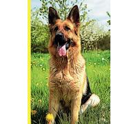 German Shepherd Notebook | Lined Journal Notepad | German Shepherd Sat in a Garden | Great Gift for Dog Lovers