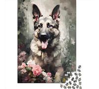 German Shepherd Paper Jigsaw Puzzles for Adults 1000 Piece Toys Family Jigsaw Games Birthday Puzzle Educational Boys Girls 1000pcs (38x26cm)