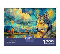 German Shepherd Paper Wolf Dog Starry View Jigsaw Puzzle for Kids 12+ Fun 52x38cm/1000pcs