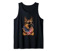 German Shepherd Patriotic USA Flag Bandana Dog Lover Tank Top