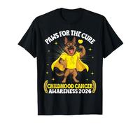 German Shepherd Paws Cure Childhood Cancer Awareness 2026 T-Shirt