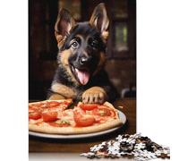 German Shepherd Pizza Pup Paper Jigsaw Puzzle for Adults 1000 Piece Puzzles for Teenagers Creative Jigsaw Puzzles Family Challenging Games Toys Gifts 38x26cm/1000pcs