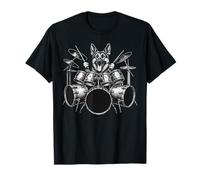 German Shepherd Playing Drums Drummer Dog Lover T-Shirt