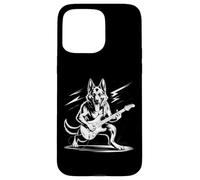 German Shepherd Playing Electric Guitar Rock Music Case for iPhone 15 Pro Max