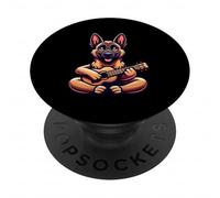 German Shepherd Playing Ukulele Cute Dog Music PopSockets Adhesive PopGrip