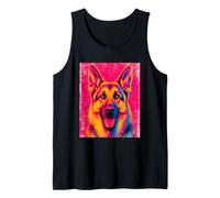 German Shepherd Pop Art Colorful Dog Portrait Dog Mom Dad Tank Top