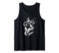 German Shepherd Portrait Black and White Dog Lover Tank Top