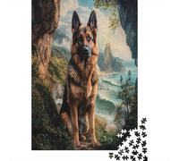 German Shepherd Portrait Jigsaw Puzzles for Adults Animal Puzzles 1000 Jigsaws Brain Challenge Home Decoration Gifts 38x26cm/1000pcs