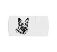 'German Shepherd Portrait' Pill Box with Tablet Splitter (PI00033810)