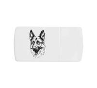 'German Shepherd Portrait' Pill Box with Tablet Splitter (PI00034445)